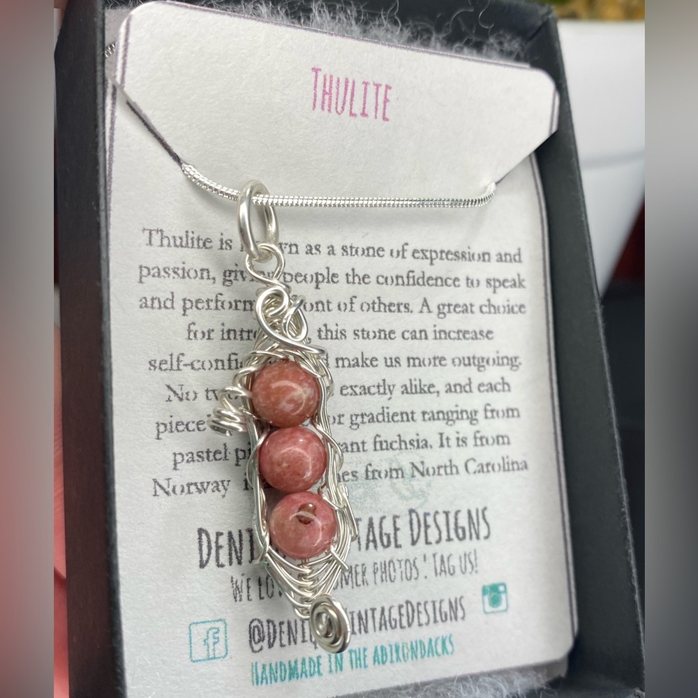 Norwegian Thulite Pea in A Pod custom Pendant- Mothers gift